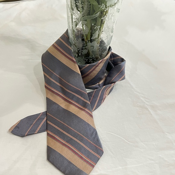 Christian Dior All Silk Striped Tie Vintage Made in USA - Picture 2 of 6